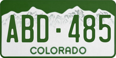 CO license plate ABD485