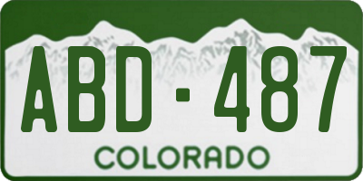 CO license plate ABD487
