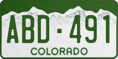 CO license plate ABD491
