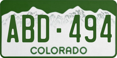 CO license plate ABD494
