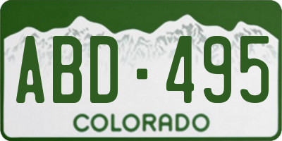 CO license plate ABD495