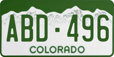 CO license plate ABD496