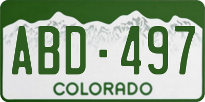 CO license plate ABD497