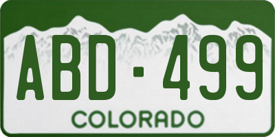 CO license plate ABD499
