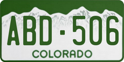 CO license plate ABD506