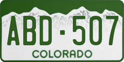 CO license plate ABD507