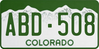CO license plate ABD508