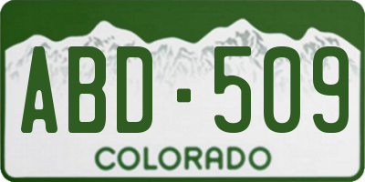 CO license plate ABD509