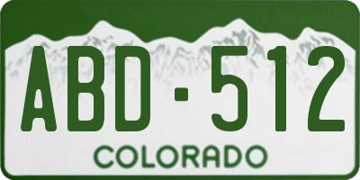 CO license plate ABD512