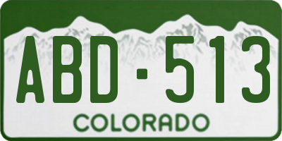 CO license plate ABD513