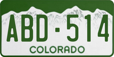 CO license plate ABD514