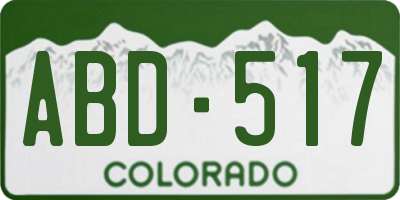 CO license plate ABD517