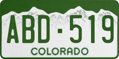 CO license plate ABD519