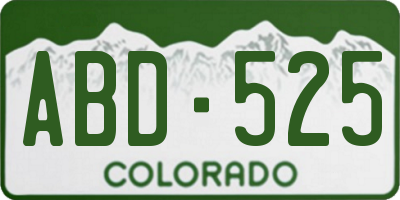 CO license plate ABD525