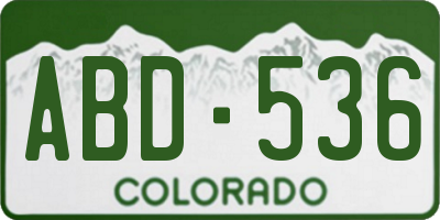 CO license plate ABD536
