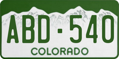 CO license plate ABD540