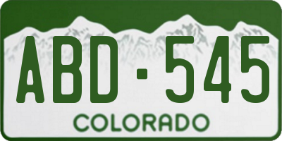 CO license plate ABD545