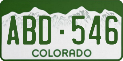 CO license plate ABD546