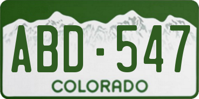 CO license plate ABD547