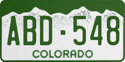 CO license plate ABD548