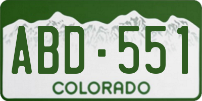 CO license plate ABD551