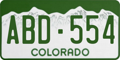 CO license plate ABD554