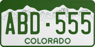CO license plate ABD555