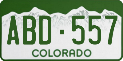 CO license plate ABD557