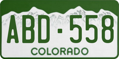CO license plate ABD558