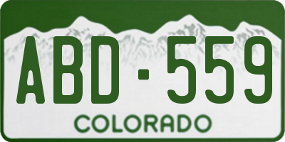 CO license plate ABD559
