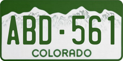 CO license plate ABD561