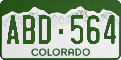 CO license plate ABD564