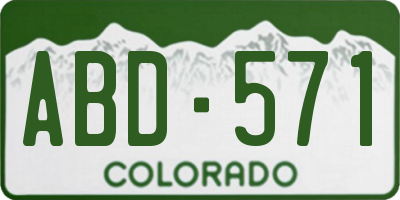 CO license plate ABD571
