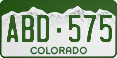 CO license plate ABD575