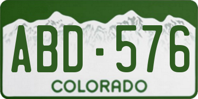 CO license plate ABD576