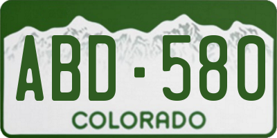 CO license plate ABD580