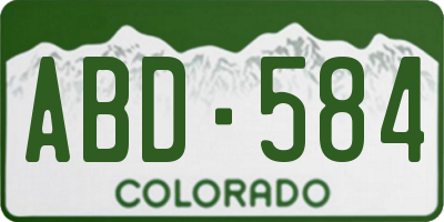 CO license plate ABD584