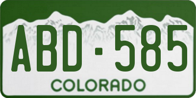 CO license plate ABD585