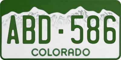 CO license plate ABD586