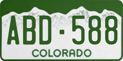 CO license plate ABD588
