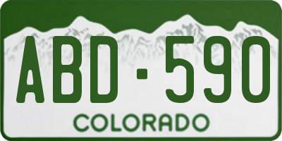 CO license plate ABD590