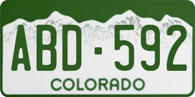 CO license plate ABD592