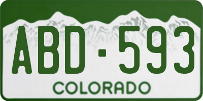 CO license plate ABD593