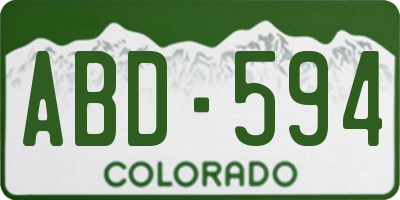 CO license plate ABD594