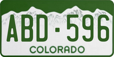 CO license plate ABD596