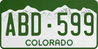 CO license plate ABD599