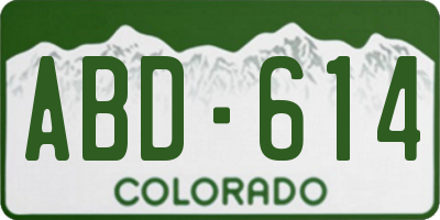 CO license plate ABD614