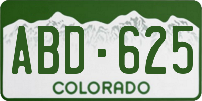 CO license plate ABD625