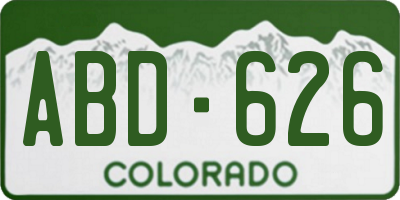 CO license plate ABD626