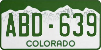 CO license plate ABD639